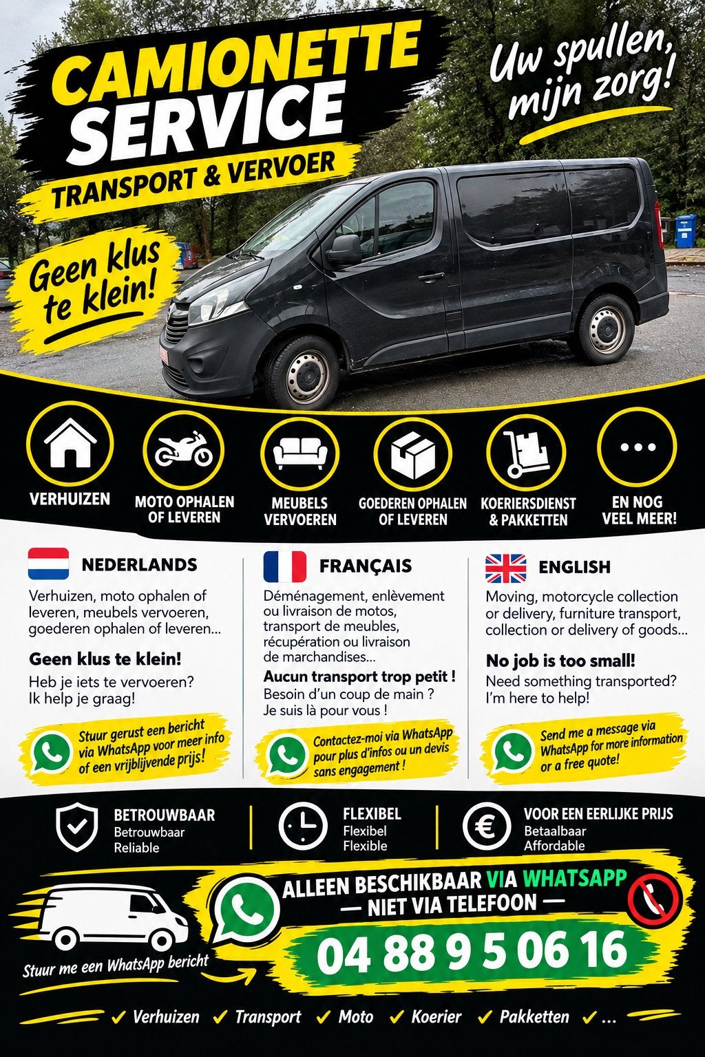 CAMIONETTE MET CHAUFFEUR