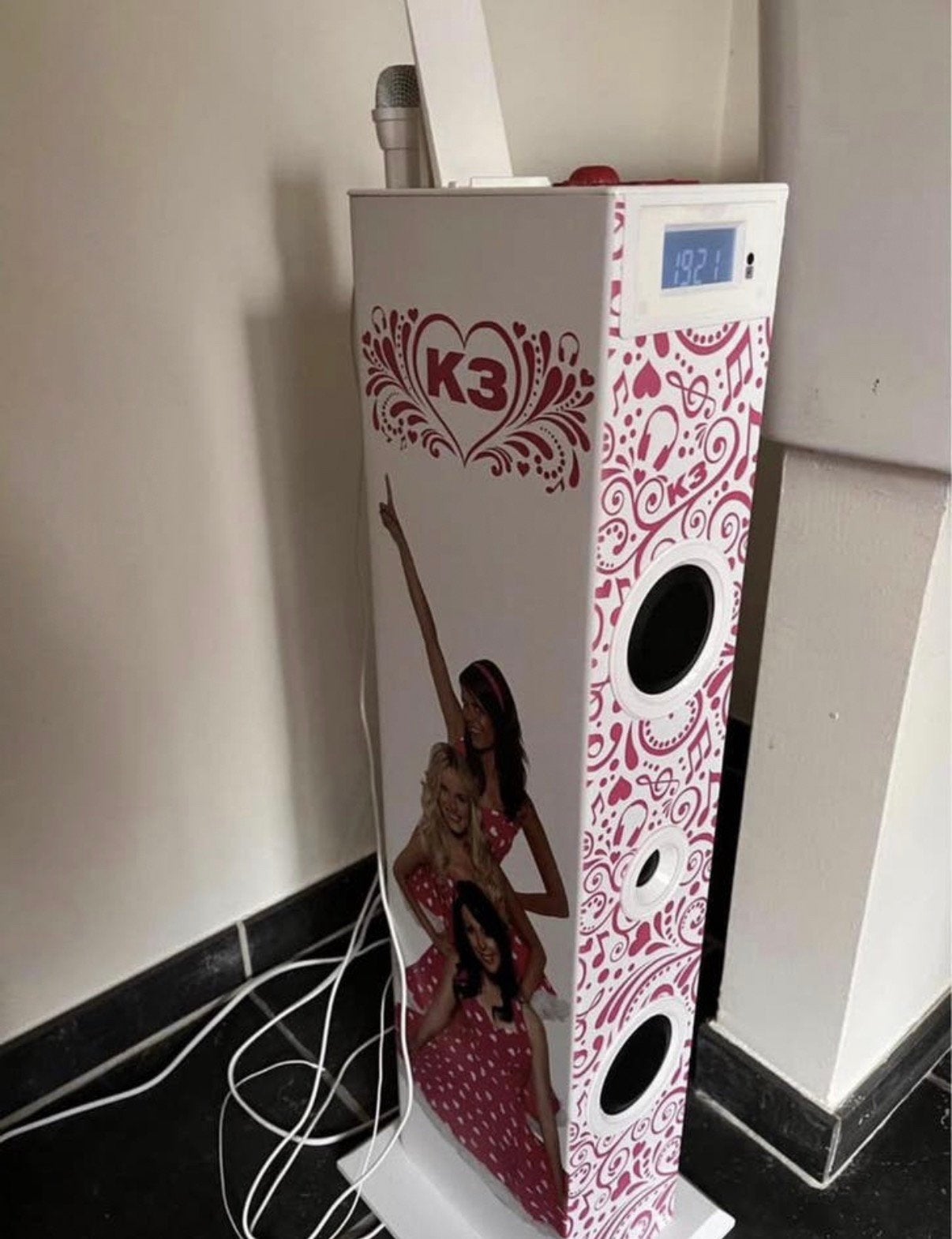 Originele K3 karaoke toren met radio, Ophalen, Zo goed als nieuw