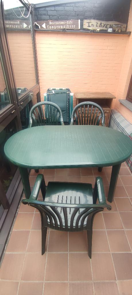 tuintafel, Ophalen, Gebruikt, Ovaal, Plastic