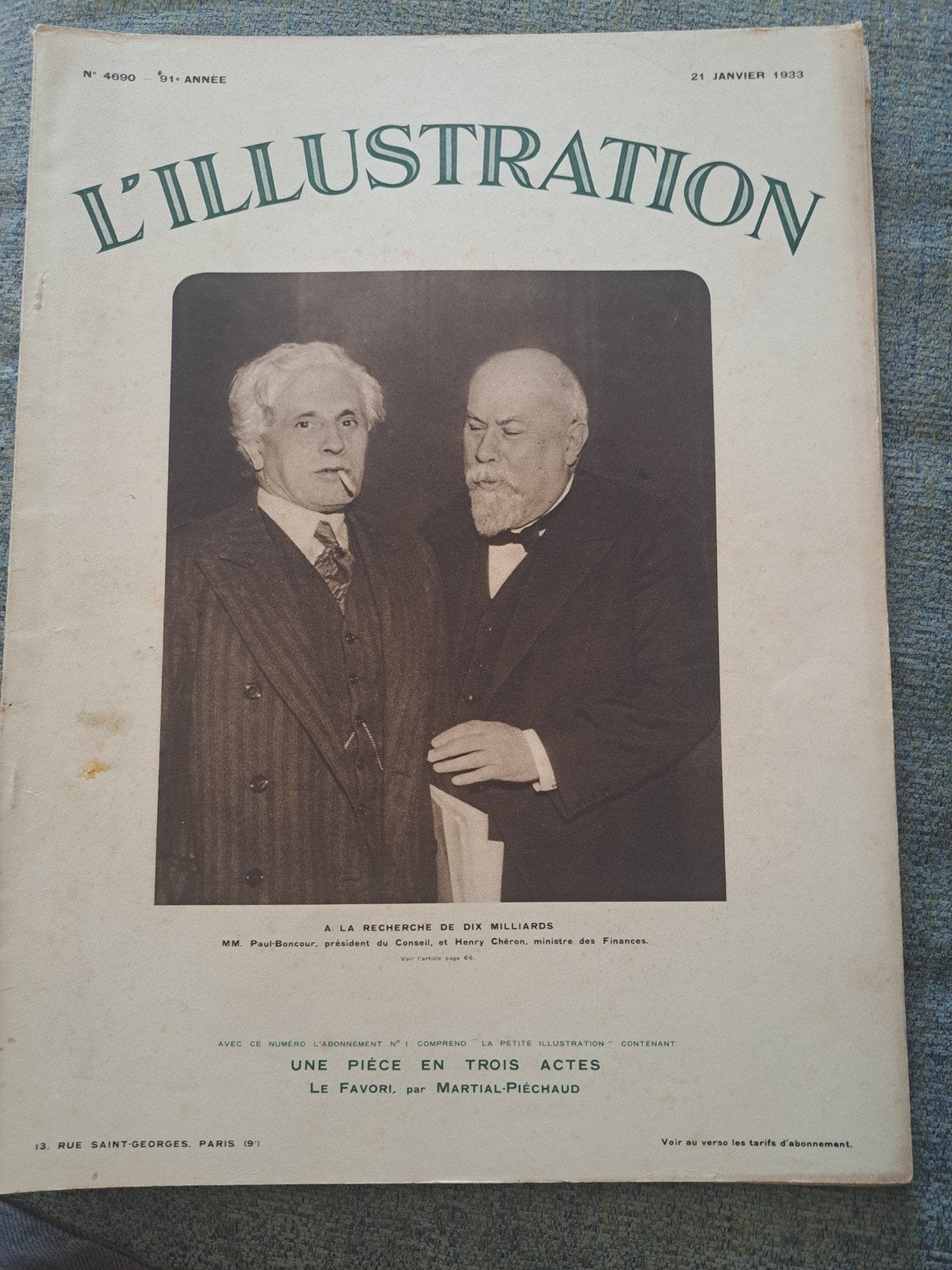 L'illustration 22 januari 1933, Antiek en Kunst, Ophalen of Verzenden