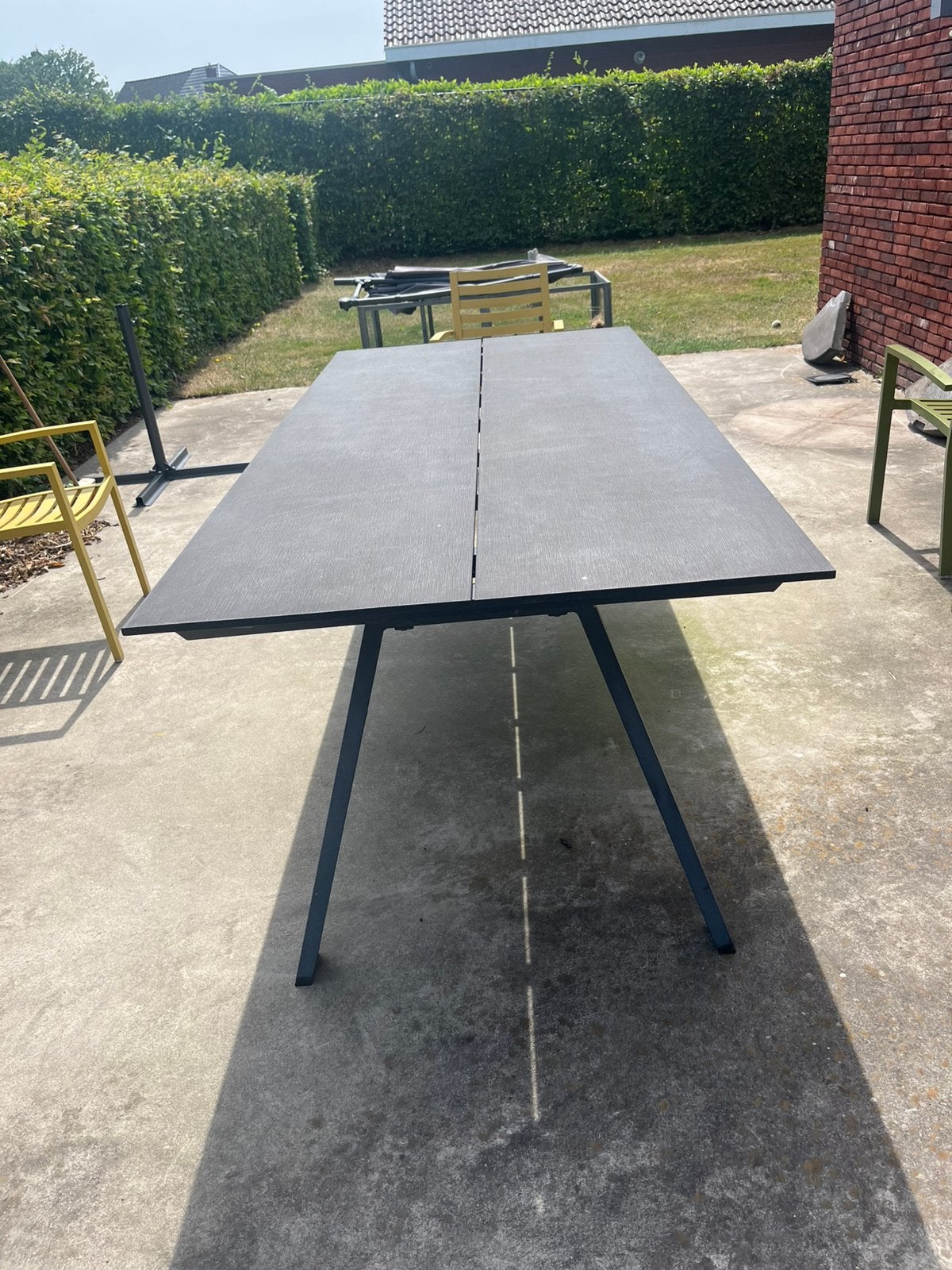 Zwarte tuintafel, Tuin en Terras, Ophalen, Zo goed als nieuw