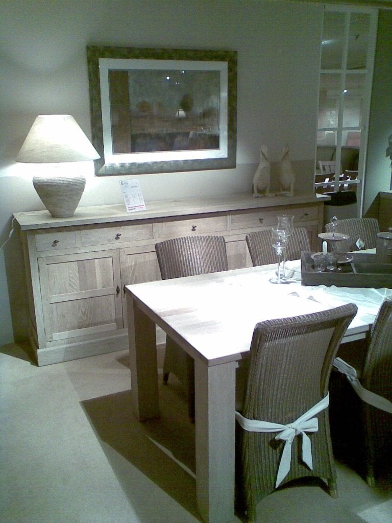 Eetkamertafel met 6 Vincent Sheppard stoelen en dressoir, Huis en Inrichting, Complete eetkamers, Ophalen, Zo goed als nieuw, Landelijk