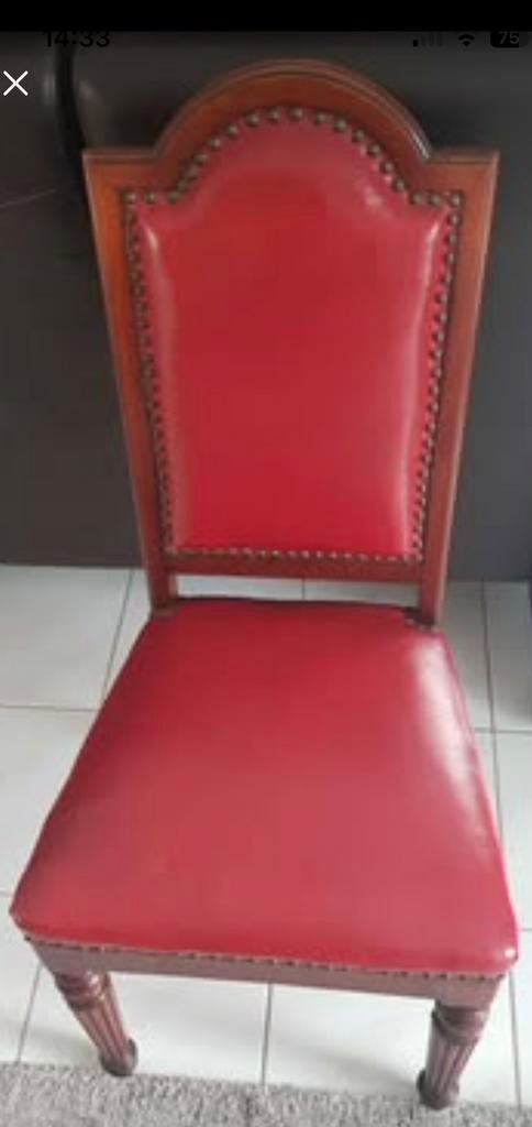 Vintage stoelen in wijnrode kleur, Antiek en Kunst, Ophalen