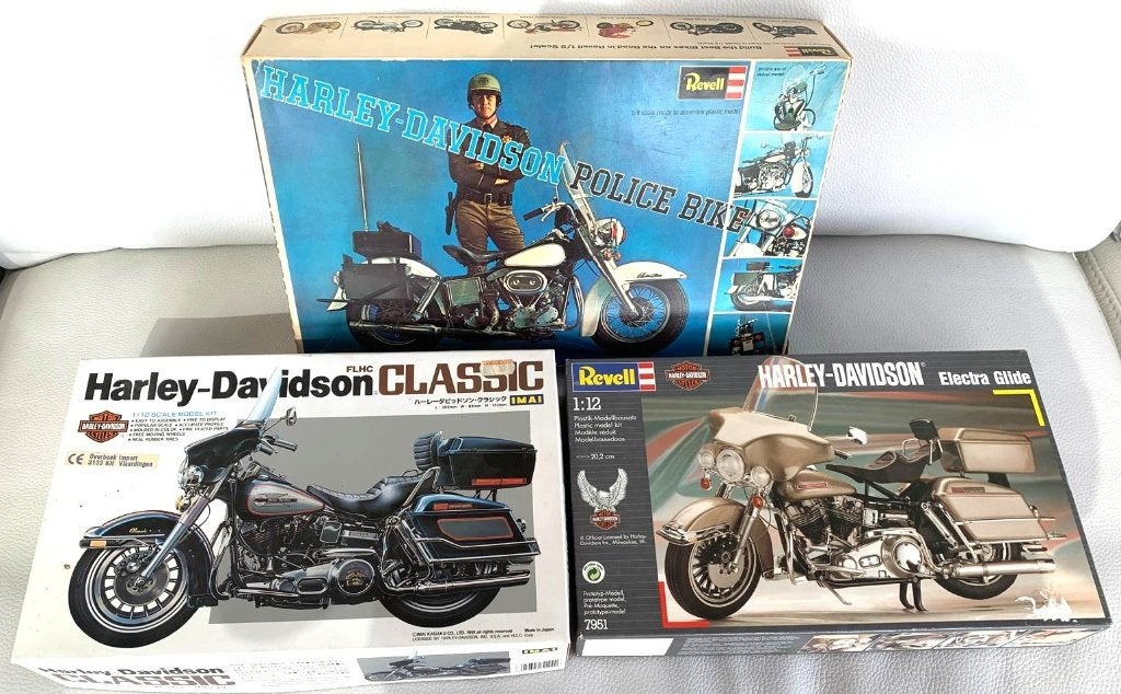 Harley Davidson bouwdozen 3 stuks, Hobby en Vrije tijd, Modelbouw | Auto's en Voertuigen, Ophalen of Verzenden, Zo goed als nieuw