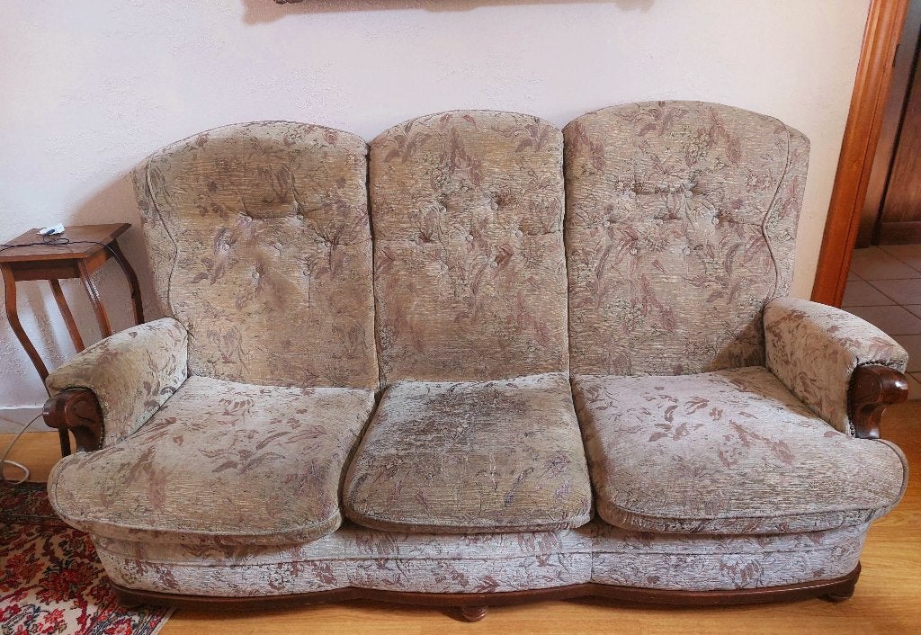 Salon (canapé + 2 fauteuils), Maison & Meubles, Enlèvement, Utilisé