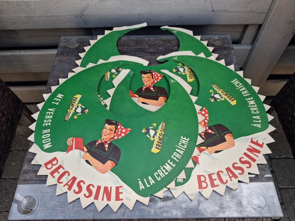 3 promo's voor FRANCO SUISE...., Ophalen of Verzenden, Zo goed als nieuw, Reclamebord