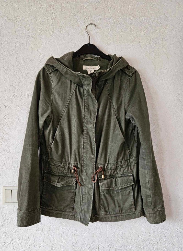 Veste H&M en toile kaki capuche taille S, Kleding | Dames, Jassen | Zomer, H&M, Ophalen of Verzenden, Gedragen, Maat 36 (S)