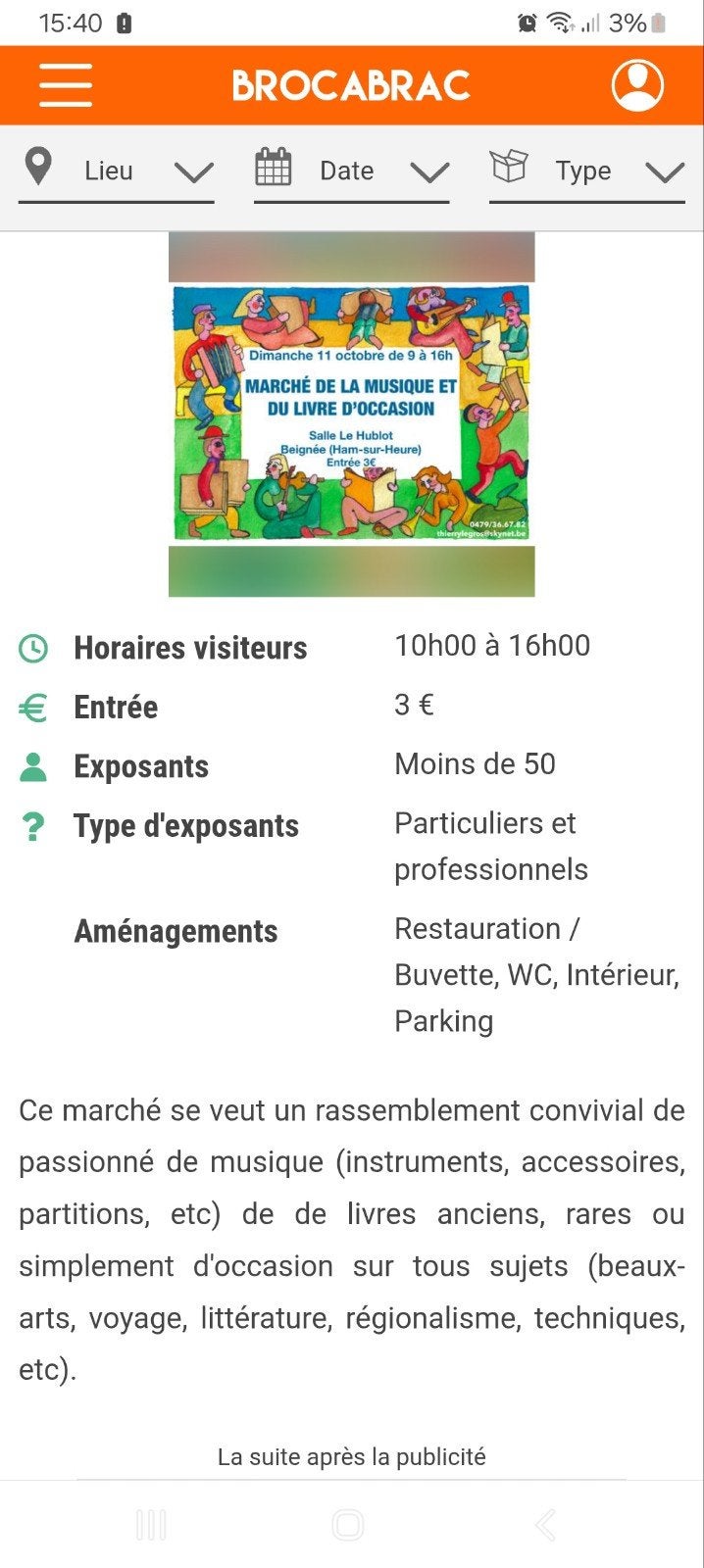marche de la music et du livre, Boeken, Ophalen
