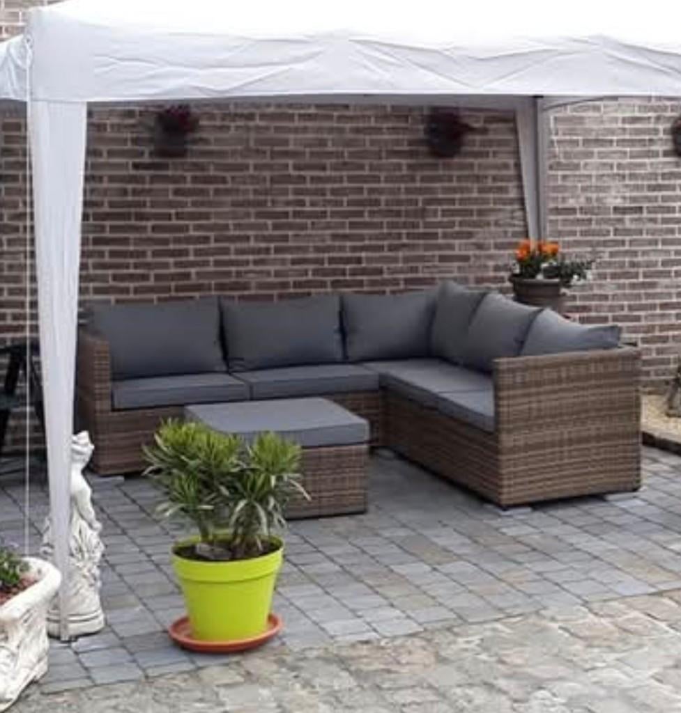 Lounge set, Ophalen, 5 zitplaatsen, Rotan, Bank