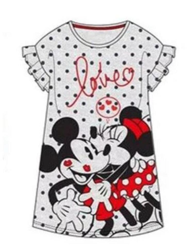 Minnie en Mickey Mouse Nachthemd Grijs - Maat 116 - 128, Neuf, Enlèvement ou Envoi, Minnie Mouse, Vêtements de nuit ou Sous-vêtements