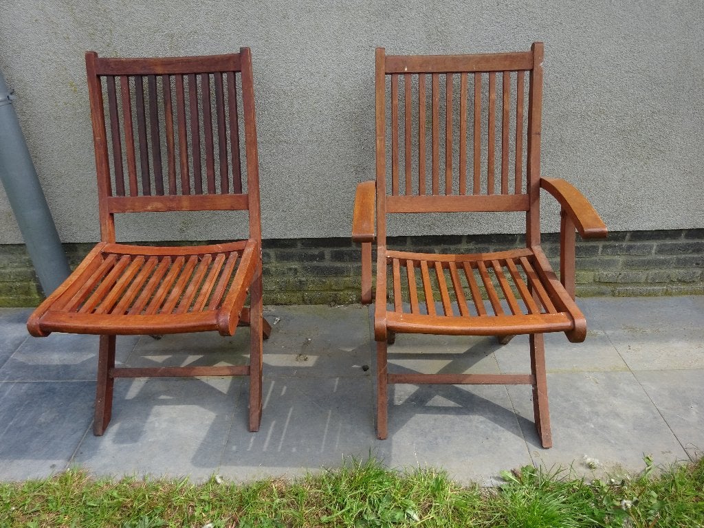 tuinstoelen teak, Tuin en Terras, Tuinstoelen, Ophalen, Gebruikt, Teakhout, Inklapbaar