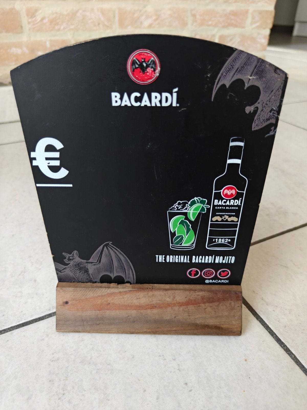 2 krijtbordjes Bacardi, Ophalen of Verzenden