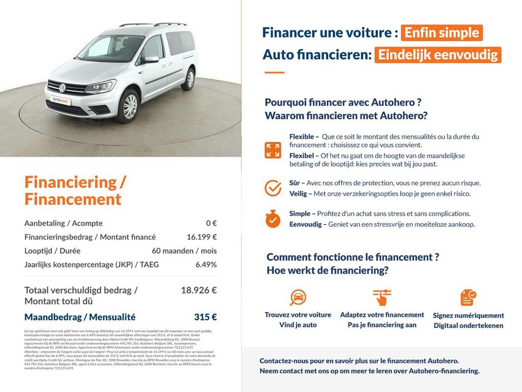 Volkswagen Caddy 2.0 TDI Maxi Trendline BlueMotion, Autos, Volkswagen, Cuir, Argent ou Gris, Achat, 5 portes