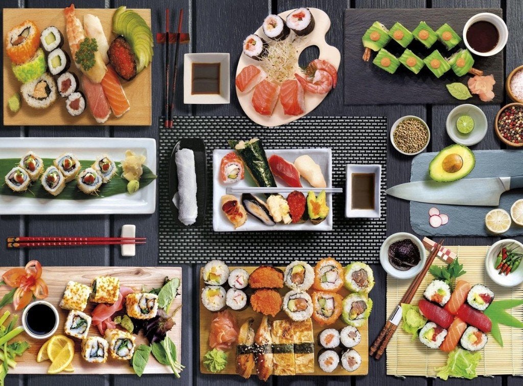 Sushi puzzel, Verzenden, 500 t/m 1500 stukjes, Zo goed als nieuw, Legpuzzel