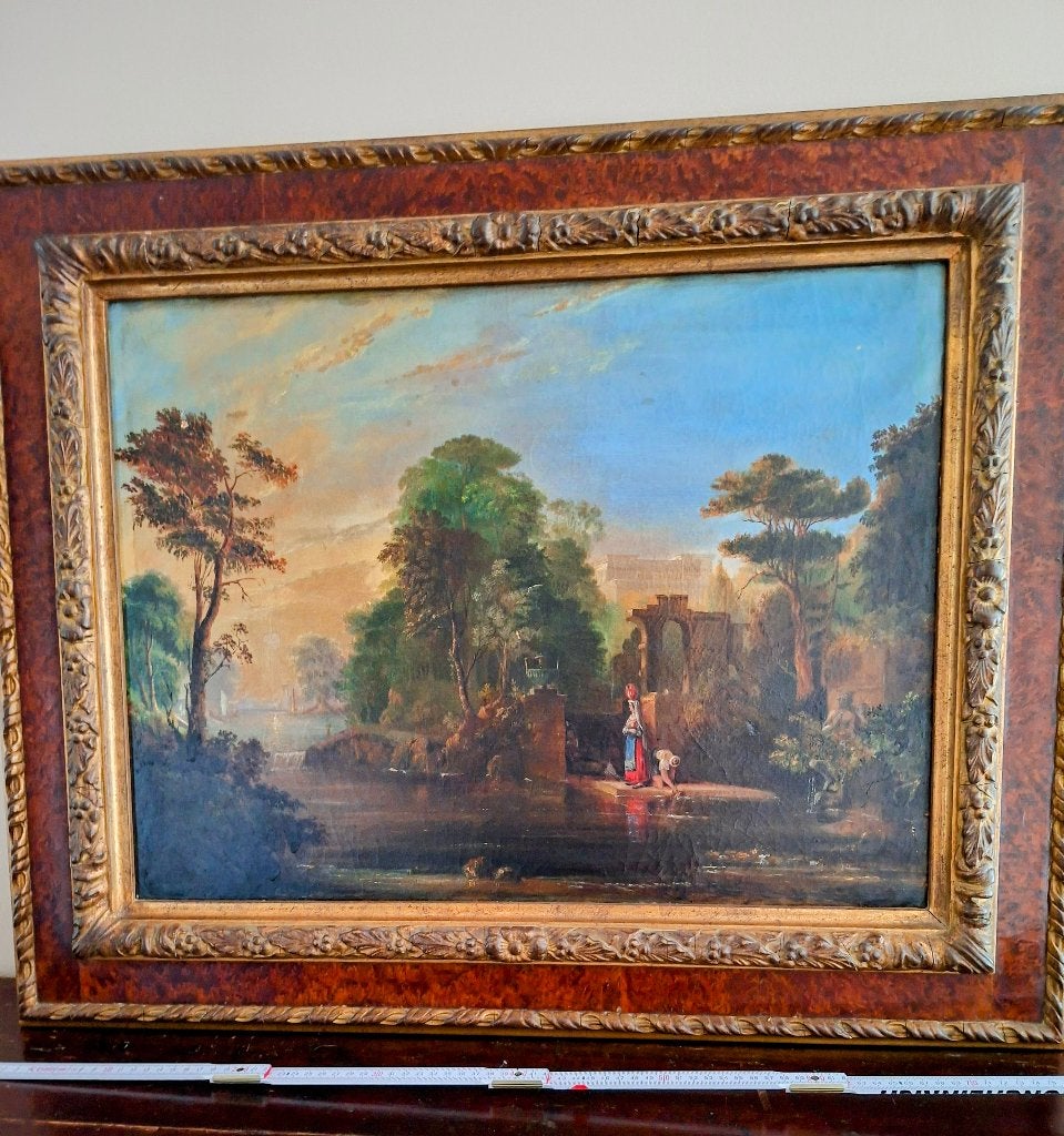 Peinture, Antiquités & Art, Peinture à l'huile, Paysage, Enlèvement, Cadre spécial