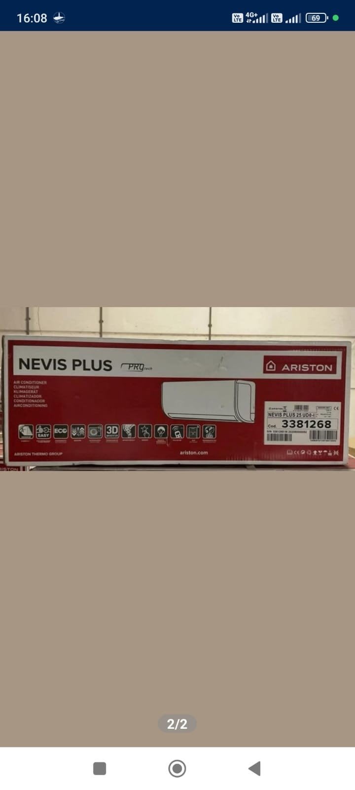 Split ARISTON Nevis plus, Ophalen