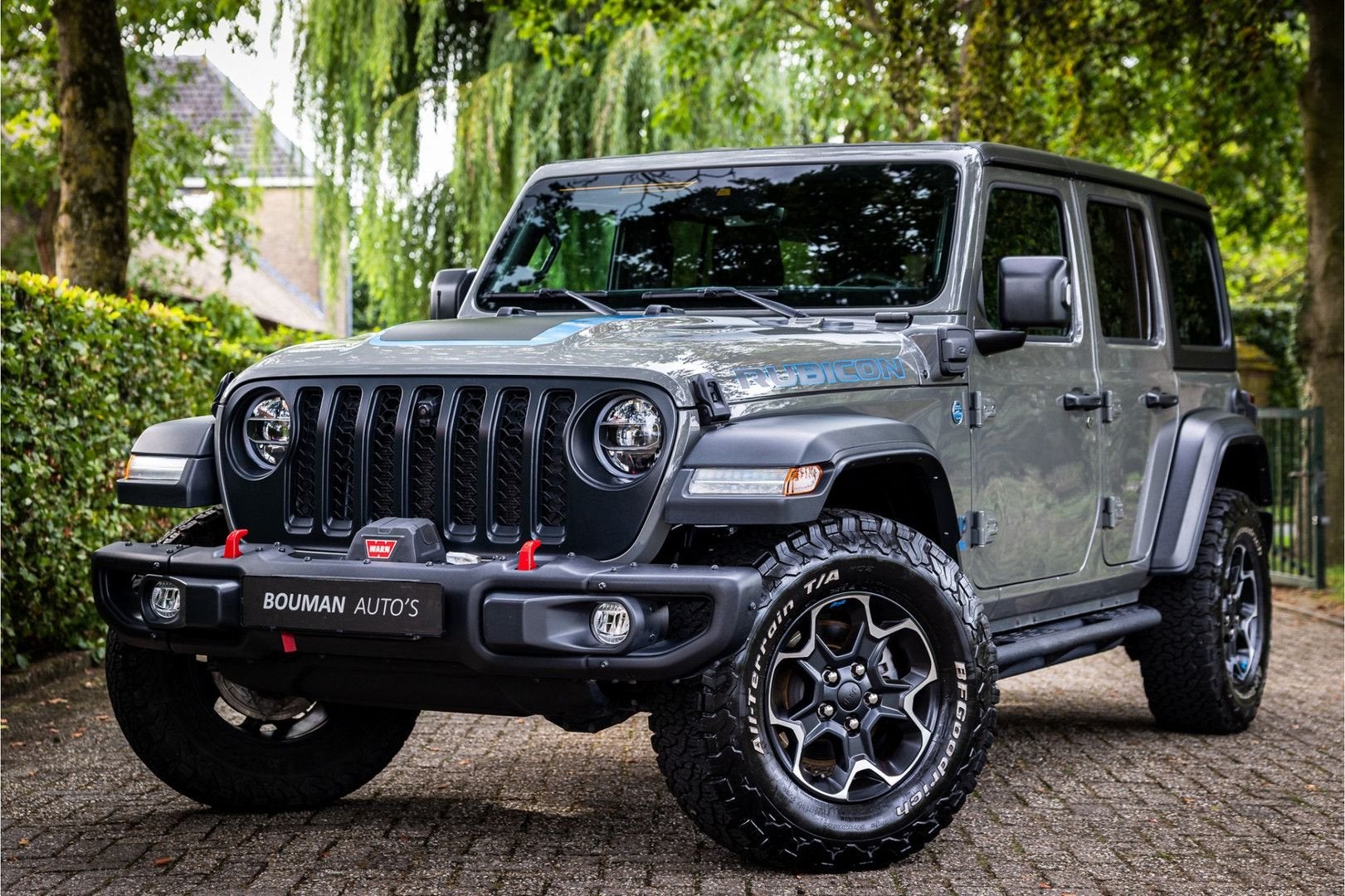 Jeep Wrangler Unlimited 4xe 380 Rubicon Warn Lier RVS Bumper, Automaat, Zwart, Cabriolet, Parkeersensor