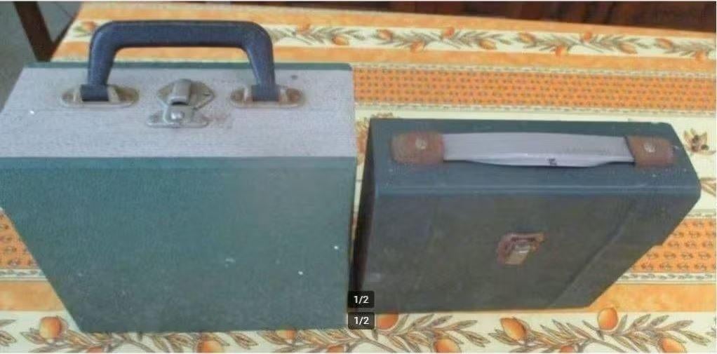 2 anciennes boîtes de rangement pour vinyles simples, Enlèvement ou Envoi, Utilisé, Autres types