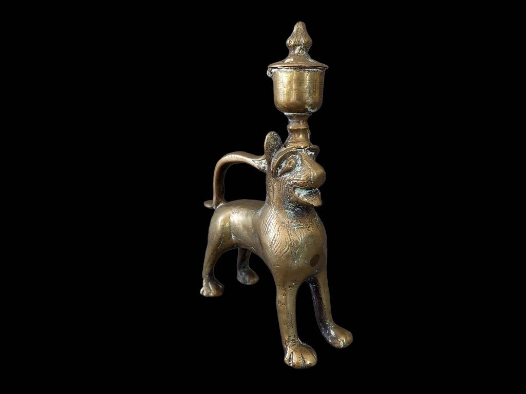 antieke bronzen wierookhouder voor Duitse leeuwen van 18 cm, Antiek en Kunst, Ophalen, Brons
