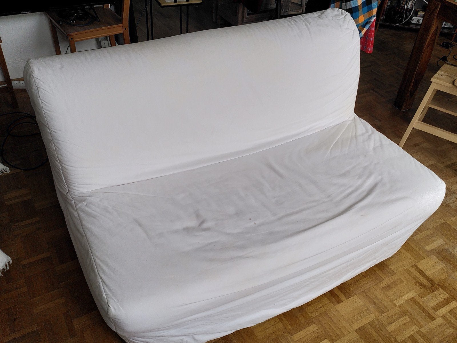 Canapé-lit Ikea Blanc 190x140, Enlèvement, Matelas
