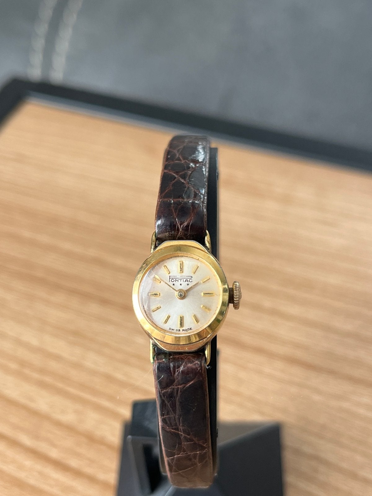 Vintage Pontiac horloge, Ophalen of Verzenden, Zo goed als nieuw, Polshorloge, Overige merken