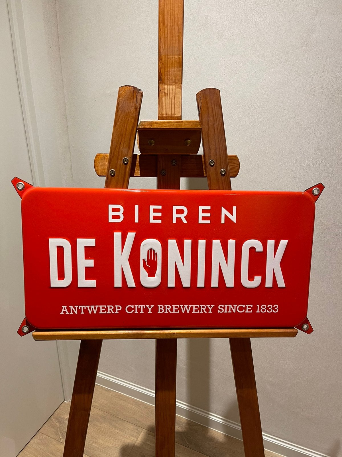 Emaille bord De Koninck., Ophalen of Verzenden, Zo goed als nieuw, Reclamebord