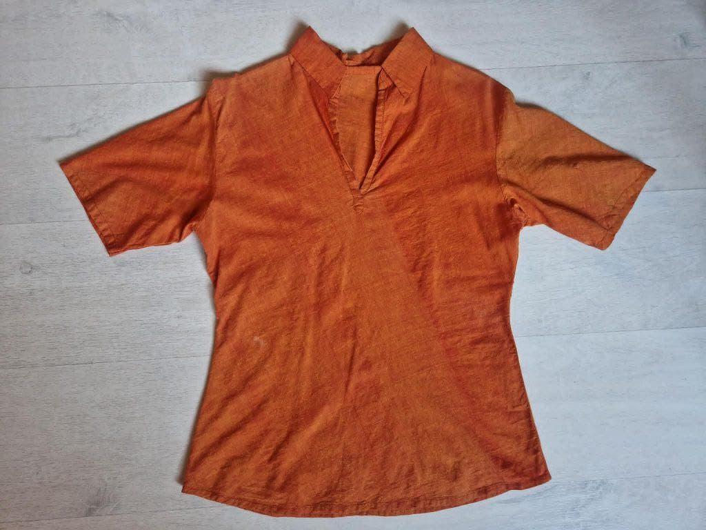 prachtig oranje hemdje in Indisch katoen, Ophalen, Zo goed als nieuw, Maat 38/40 (M), Oranje
