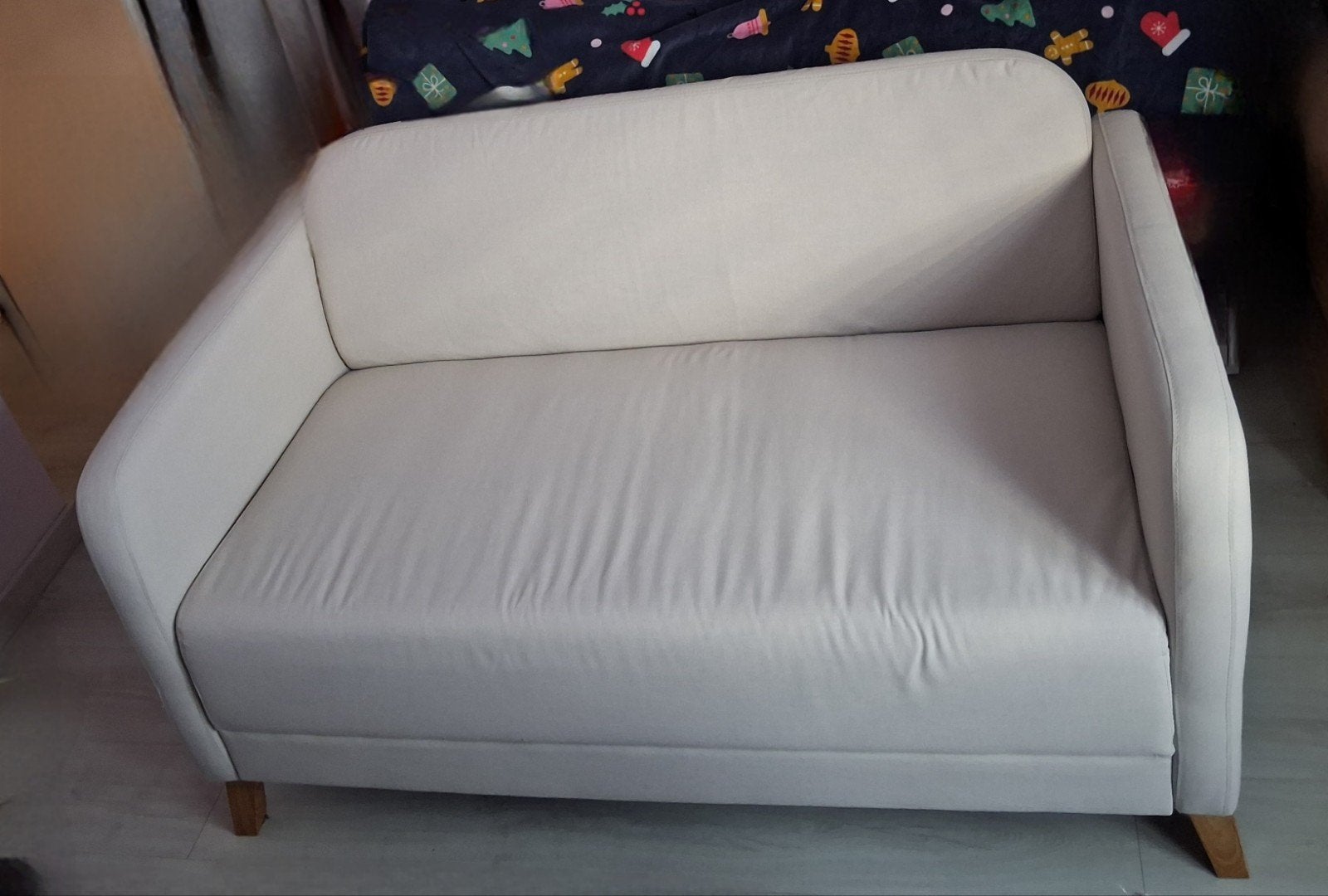IKEA 2-zitsbank beige - model Linanas, Ophalen, Gebruikt, Minder dan 75 cm, Tweepersoons