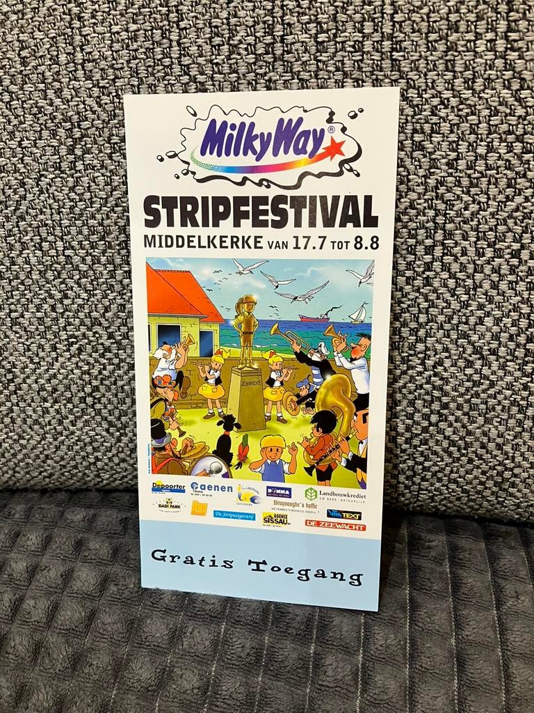 jommeke gratis toegangskaart stripfestival middelkerke, Ophalen of Verzenden, Nieuw