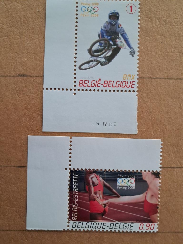 België 3797/98 ** Ol.spelen in Peking Bmx,,,Estafette,,,, Postzegels en Munten, Ophalen of Verzenden, Zonder stempel, Postfris