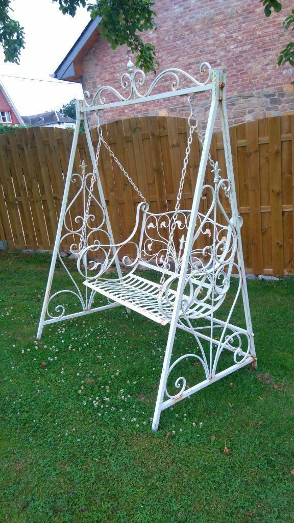 Banc de jardin en fer forgé (balancelle,3 coloris), Jardin & Terrasse, Ensembles de jardin, Enlèvement ou Envoi, Neuf, Autres matériaux