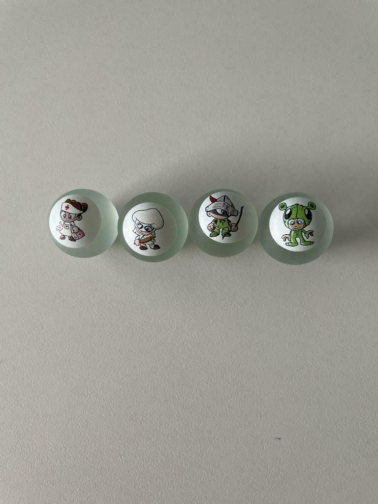 4 Witte knikkers Marble Manias AH, Ophalen of Verzenden
