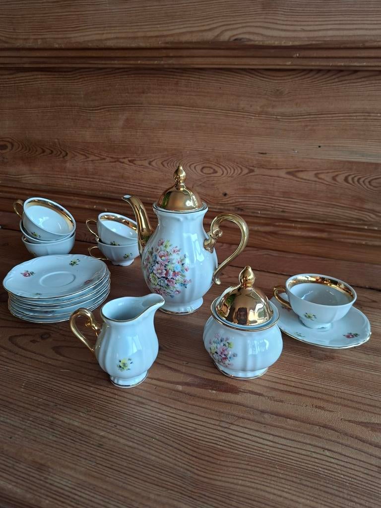 Antieken koffie  set voor 6 personen Tirschenreuth Bavaria, Enlèvement ou Envoi