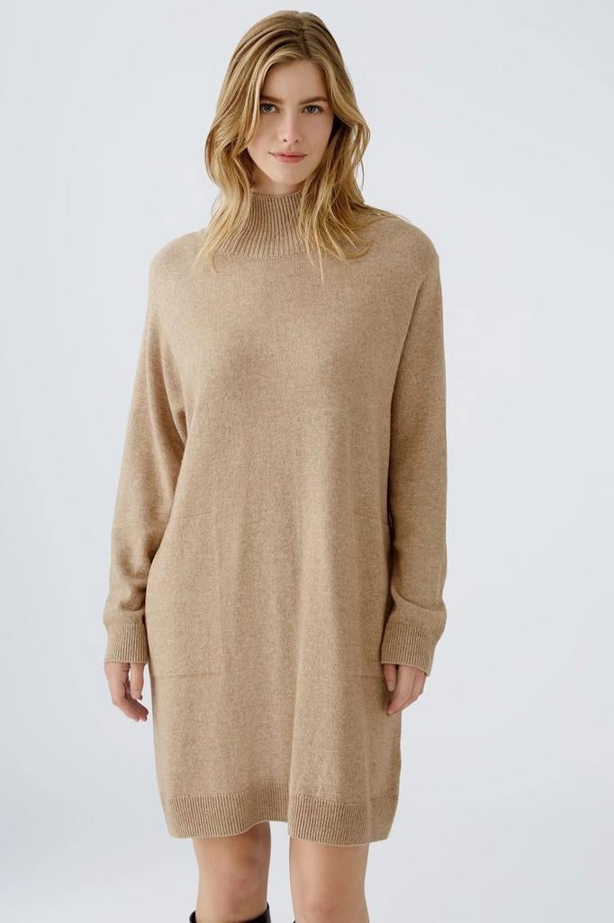 Oui beige gebreide jurk – maat 36 – nieuw met label, Neuf, Enlèvement ou Envoi, Au-dessus du genou, Taille 36 (S)