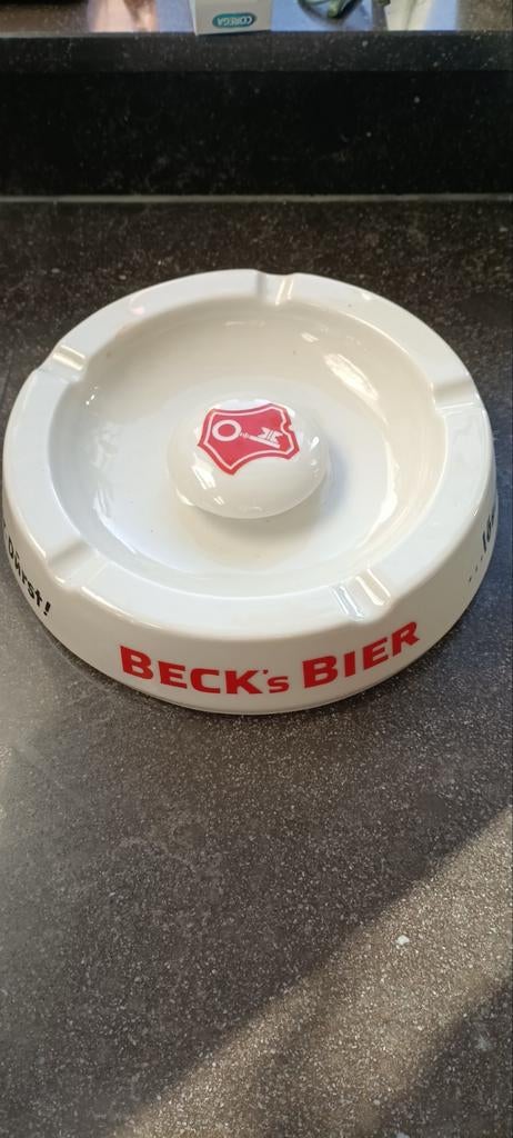 Oude Beck's bier asbak nieuwstaat groot model, Antiek en Kunst, Ophalen of Verzenden