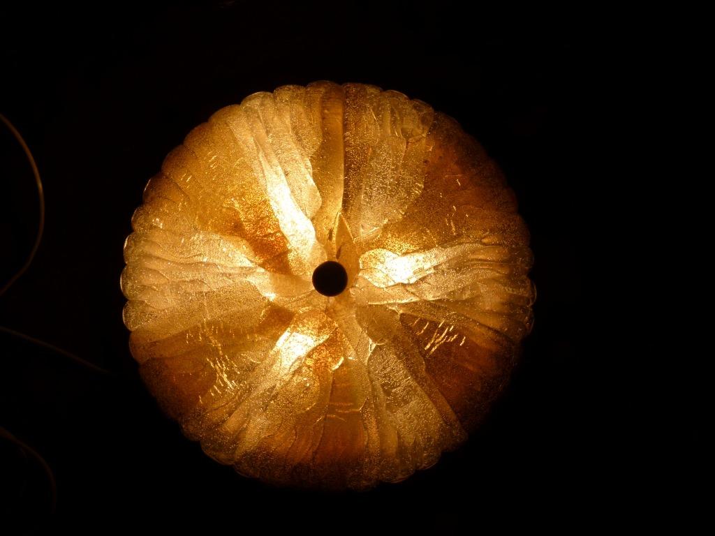 vintage xl plafonniere  Kaiser amber en bubbles, Ophalen of Verzenden, Zo goed als nieuw, Metaal, Vintage design
