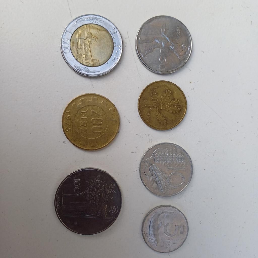 Italie : 7 pièces de 1952, Enlèvement ou Envoi, Belgique