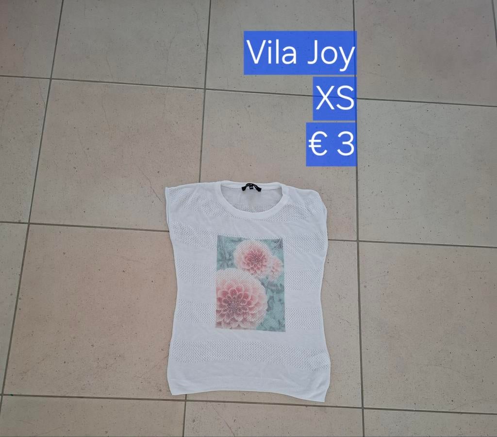 T-shirt Vila Joy XS, Wit, Ophalen of Verzenden, Zo goed als nieuw, Vila Joy