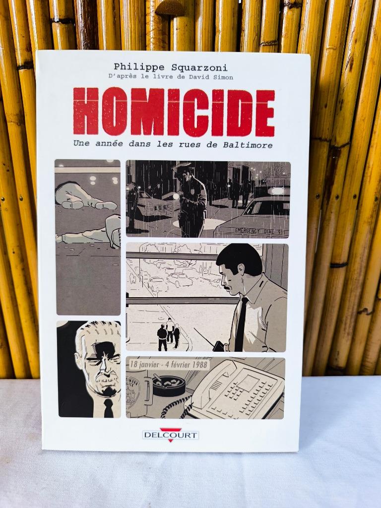 Stripboek „Homicide : une année dans les rues de Baltimore", Eén stripboek, Ophalen of Verzenden, Zo goed als nieuw, Squarzoni