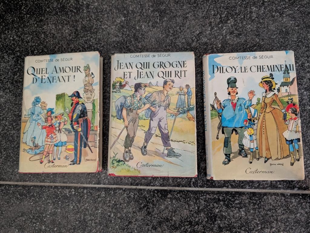 Lot de 3 « Comtesse de Ségur » – livres anciens 1958, Antiquités & Art, Enlèvement ou Envoi