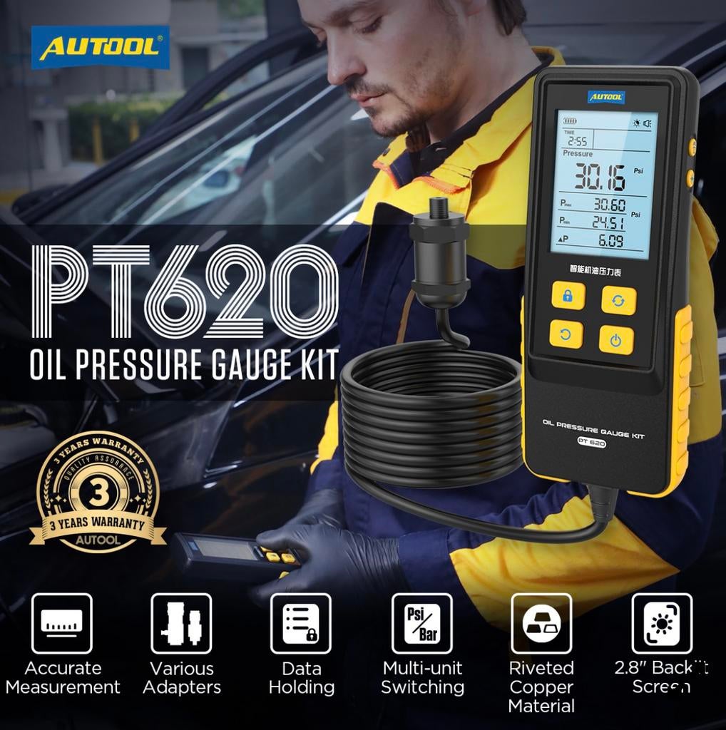 Manomètre d'huile moteur AUTOOL PT620 0-426 PSI, Enlèvement ou Envoi, Neuf