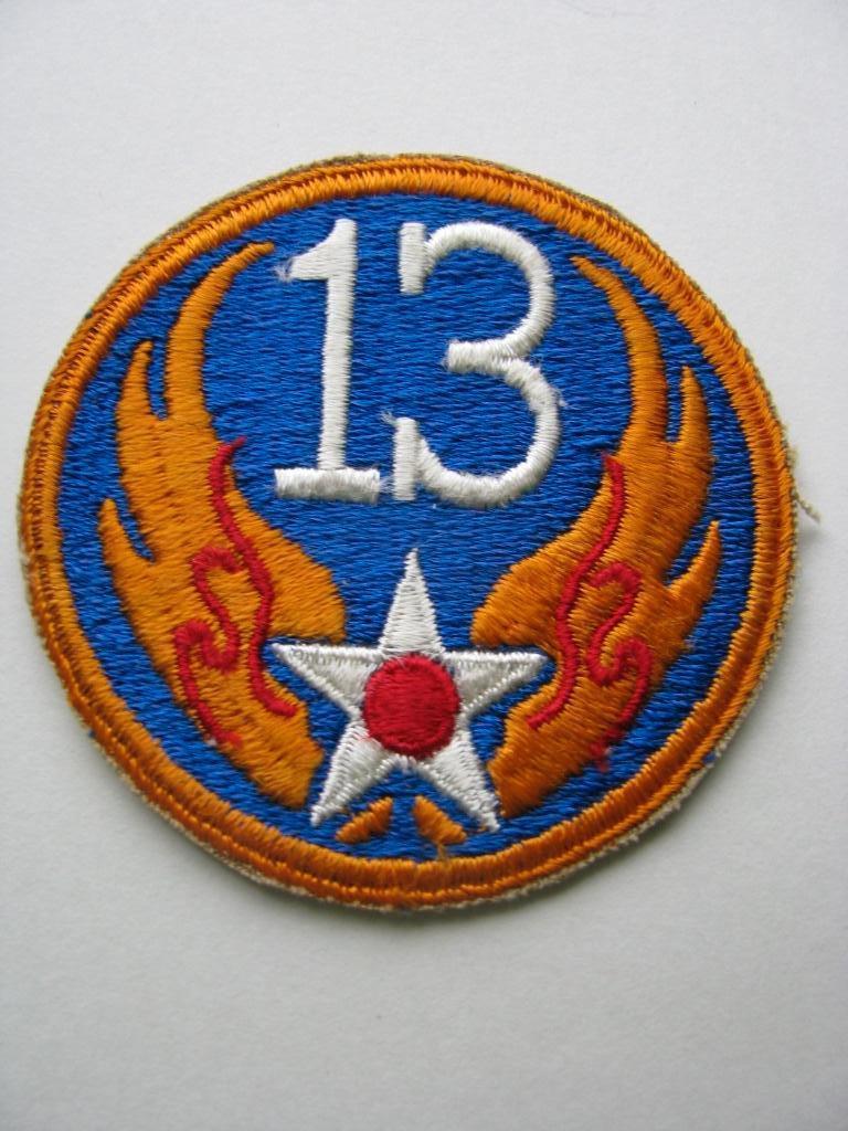 Patch US 13th air force brodé-original, Enlèvement ou Envoi