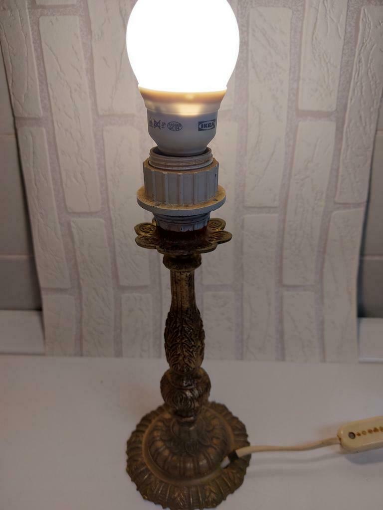 Oude bedlampvoet in bronze, Antiek en Kunst, Antiek | Verlichting, Ophalen of Verzenden