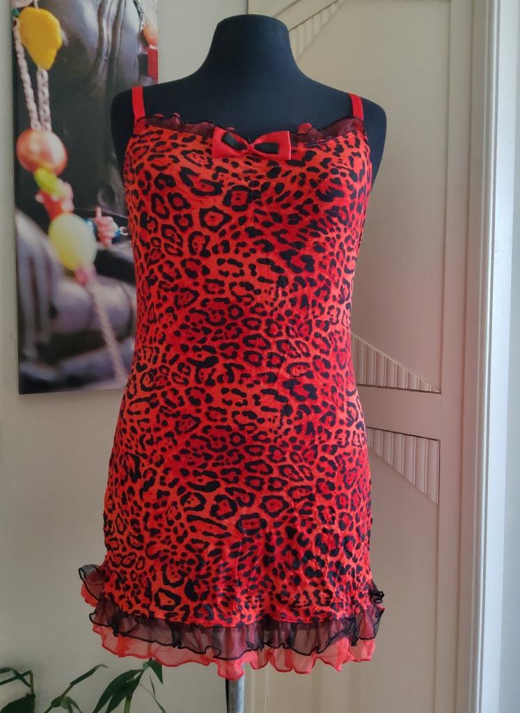 Tijgerprint setje jurk met... handschoenen en oortjes, Roxana, Verzenden, Setje
