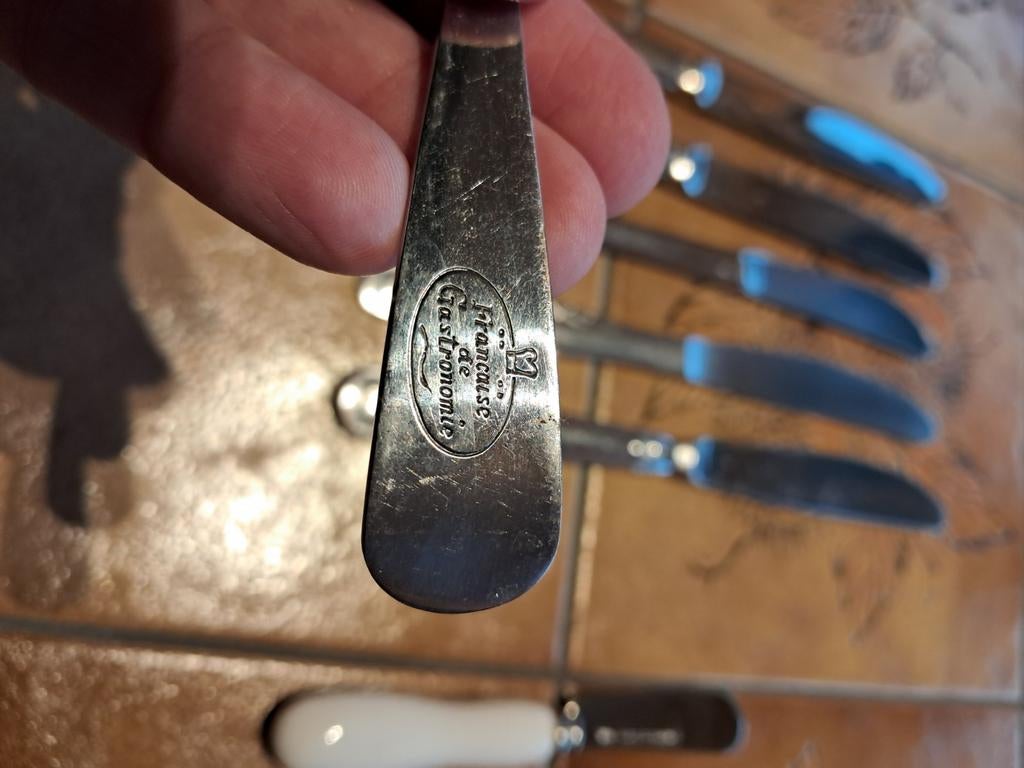 Lot de 6 couverts en acier, Maison & Meubles, Enlèvement ou Envoi, Utilisé, Inox ou Chrome