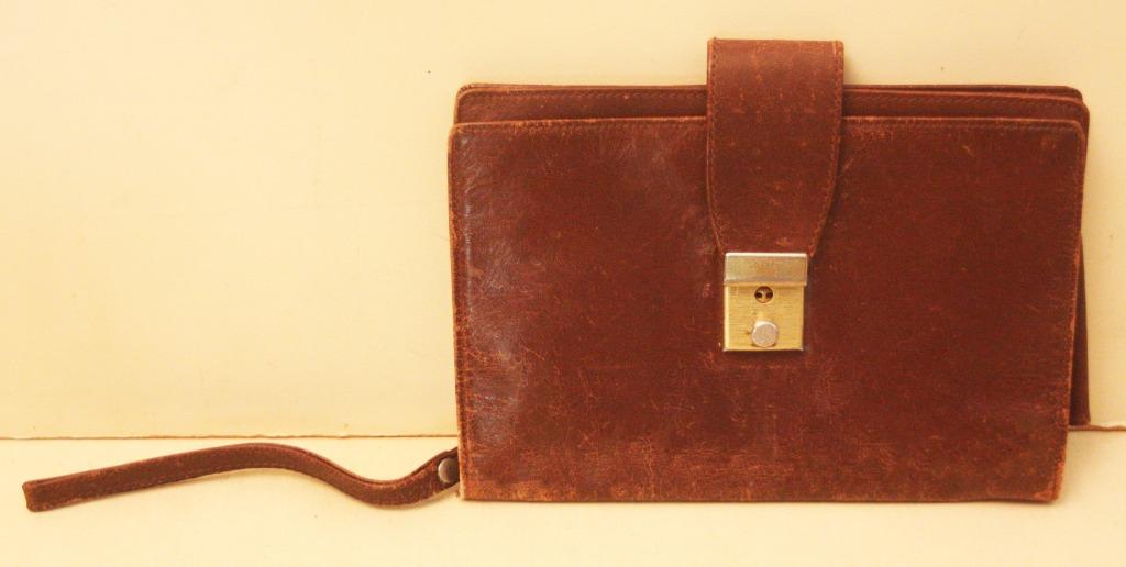 Ruige Vintage Handtas Uit Leder / Voor Een Man, Ophalen of Verzenden, Gebruikt, Bruin, Leer