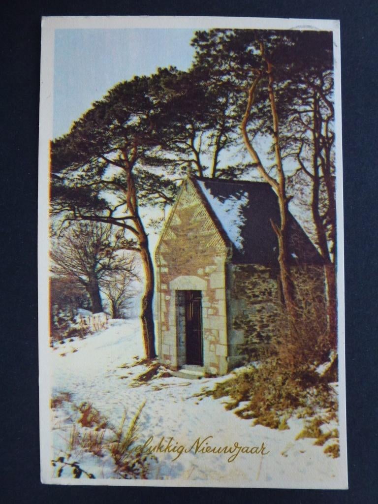 oude prentkaart Gelukkig Nieuwjaar, Verzamelen, Ophalen of Verzenden, 1960 tot 1980, Gelopen, Feest(dag)