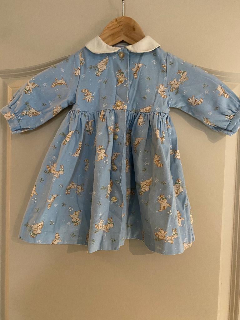 Blauw jurkje met print Jacadi 6 maand, Jurkje of Rokje, Ophalen of Verzenden, Zo goed als nieuw, Jacadi