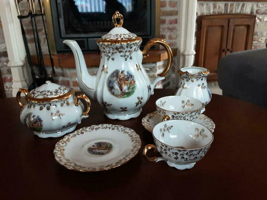 servies  bavaria Bareuther vintage 5-delig, Antiek en Kunst, Antiek | Servies compleet, Ophalen