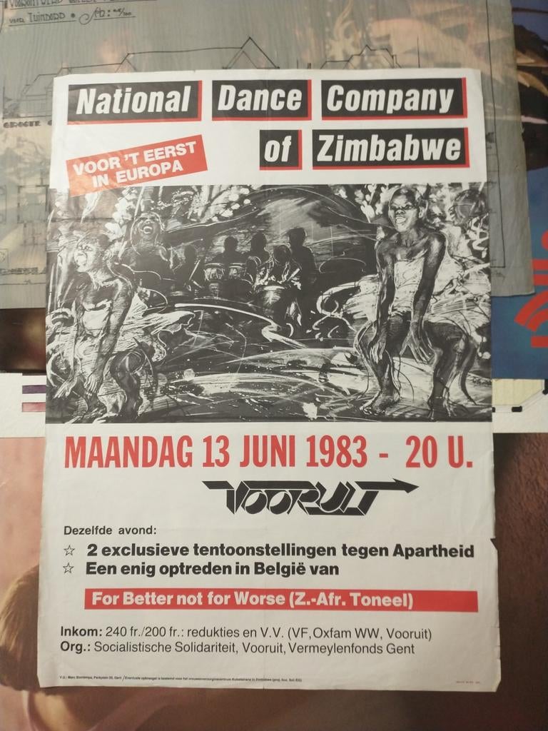 National Dance Company of Zimbabwe 1983 affiche, Ophalen of Verzenden, Zo goed als nieuw